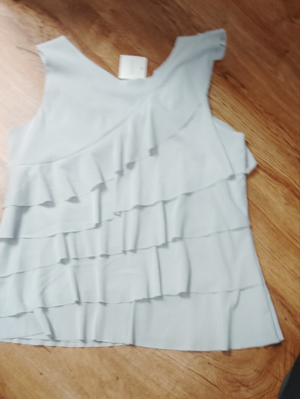 Madison Pale Blue Ruffle V-Neck Camisole - Picture 4 of 7